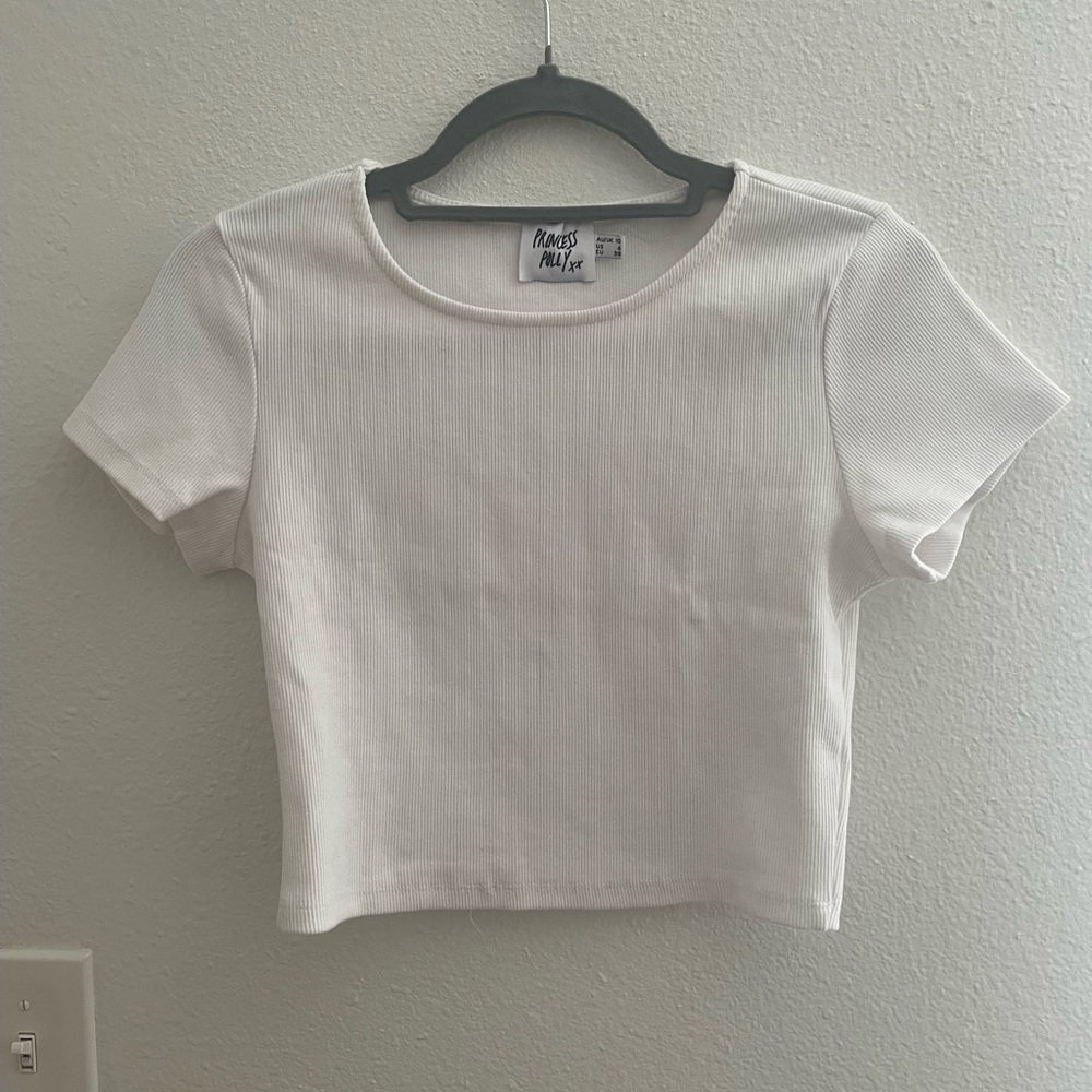 Princess Polly Classic Crop Tee White